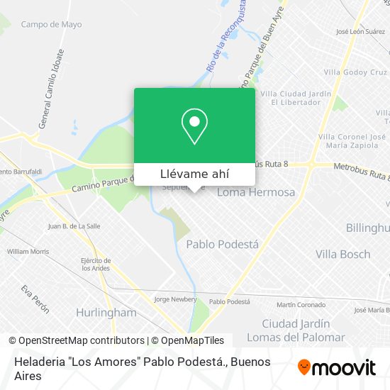 Mapa de Heladeria "Los Amores" Pablo Podestá.