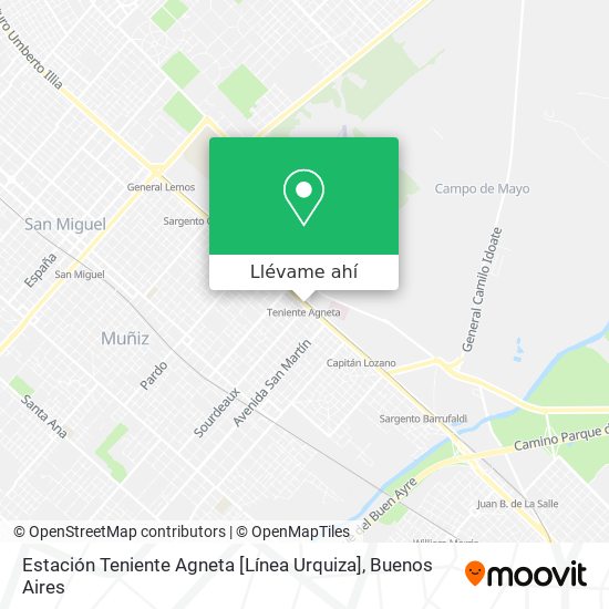 Mapa de Estación Teniente Agneta [Línea Urquiza]