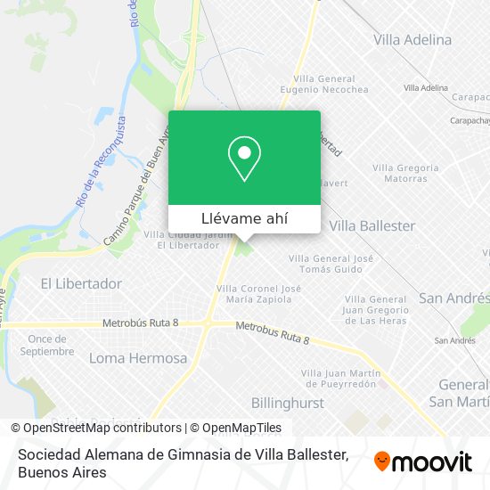 Mapa de Sociedad Alemana de Gimnasia de Villa Ballester