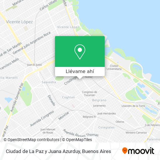 Mapa de Ciudad de La Paz y Juana Azurduy
