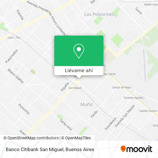 Mapa de Banco Citibank San Miguel