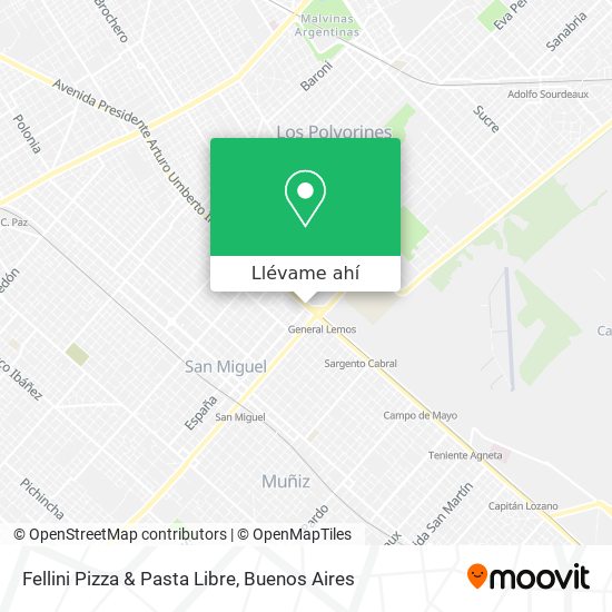 Mapa de Fellini Pizza & Pasta Libre