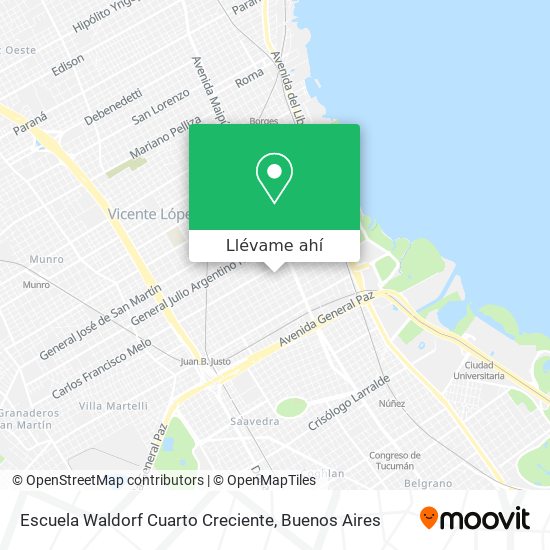 Cómo llegar a Escuela Waldorf Cuarto Creciente en Vicente López en  Colectivo, Tren o Subte?