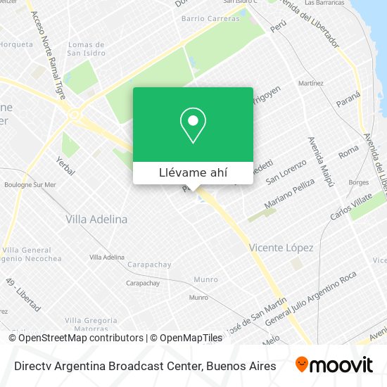 Mapa de Directv Argentina Broadcast Center