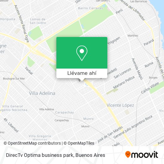 Mapa de DirecTv Optima business park