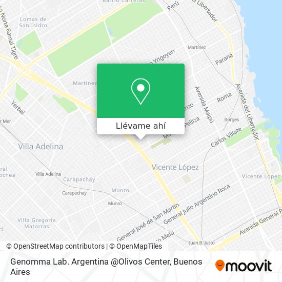 Mapa de Genomma Lab. Argentina @Olivos Center