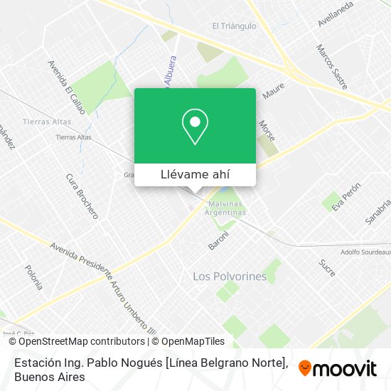 Mapa de Estación Ing. Pablo Nogués [Línea Belgrano Norte]