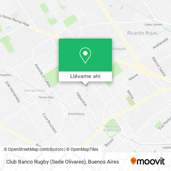 Mapa de Club Banco Rugby (Sede Olivares)