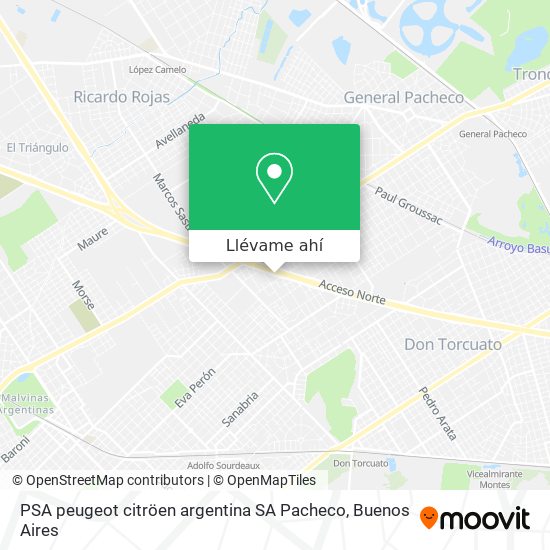 Mapa de PSA peugeot citröen argentina SA Pacheco