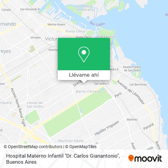 Mapa de Hospital Materno Infantil "Dr. Carlos Gianantonio"