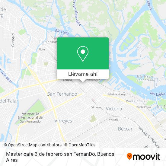 Mapa de Master cafe 3 de febrero san FernanDo