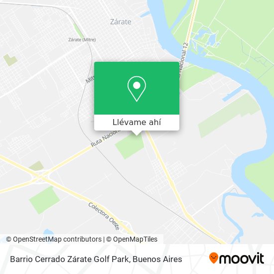 Mapa de Barrio Cerrado Zárate Golf Park