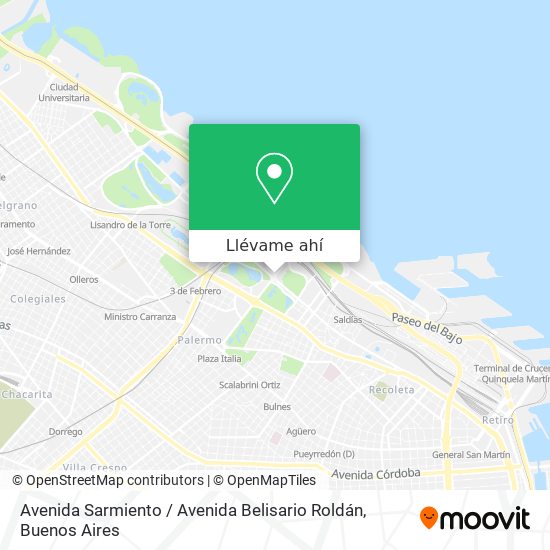 Mapa de Avenida Sarmiento / Avenida Belisario Roldán
