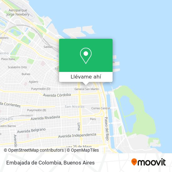 Mapa de Embajada de Colombia