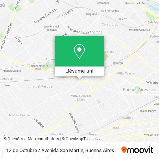 Mapa de 12 de Octubre / Avenida San Martín