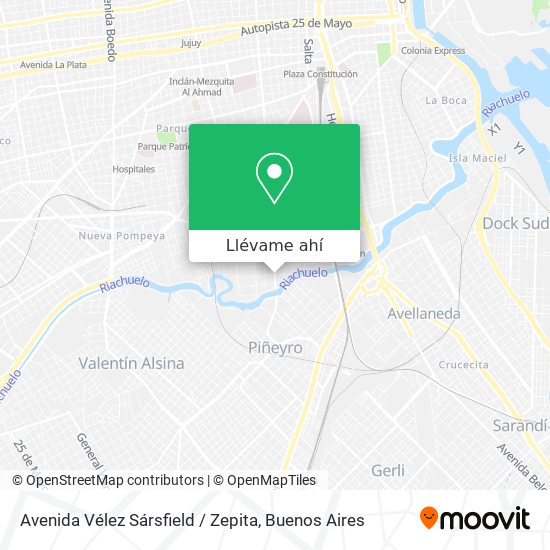 Mapa de Avenida Vélez Sársfield / Zepita