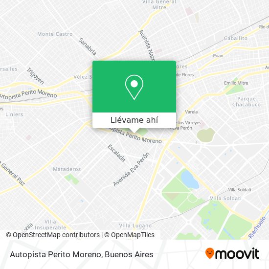 Mapa de Autopista Perito Moreno