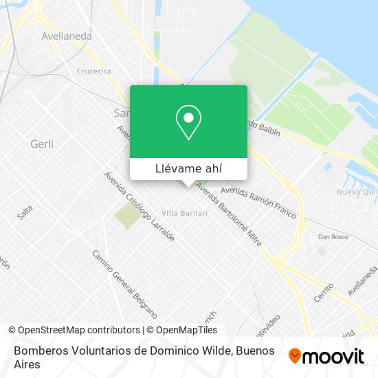 Mapa de Bomberos Voluntarios de Dominico Wilde