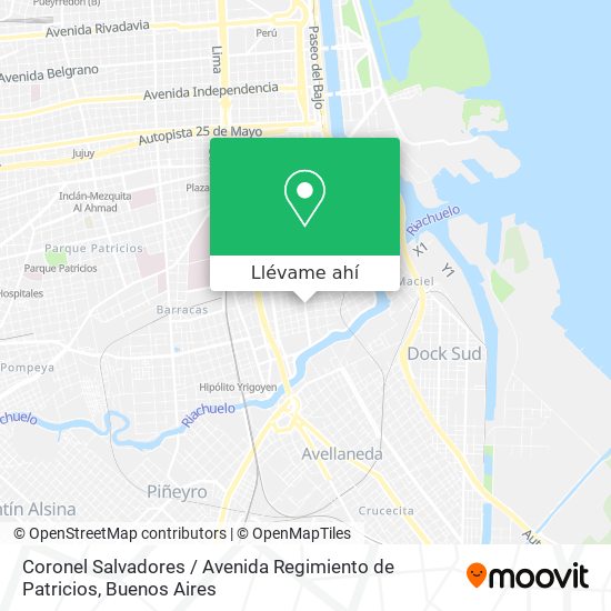 Mapa de Coronel Salvadores / Avenida Regimiento de Patricios