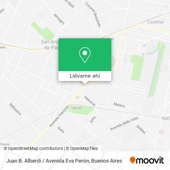 Mapa de Juan B. Alberdi / Avenida Eva Perón