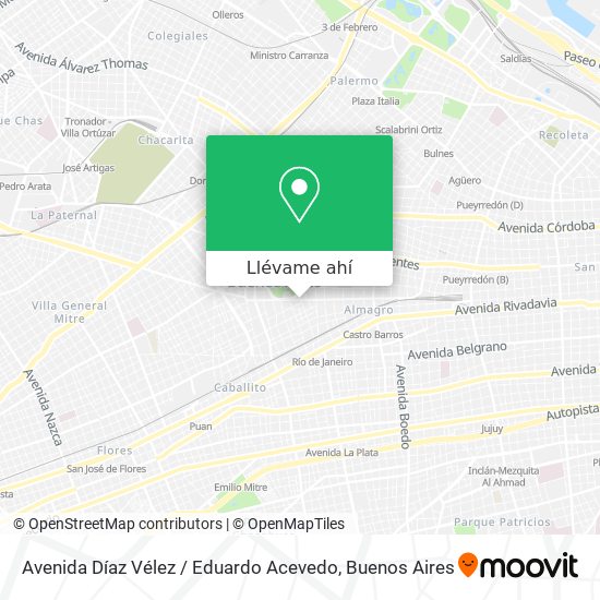 Mapa de Avenida Díaz Vélez / Eduardo Acevedo