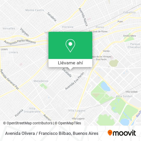 Mapa de Avenida Olivera / Francisco Bilbao