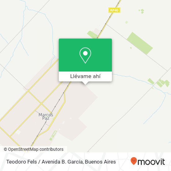 Mapa de Teodoro Fels / Avenida B. García
