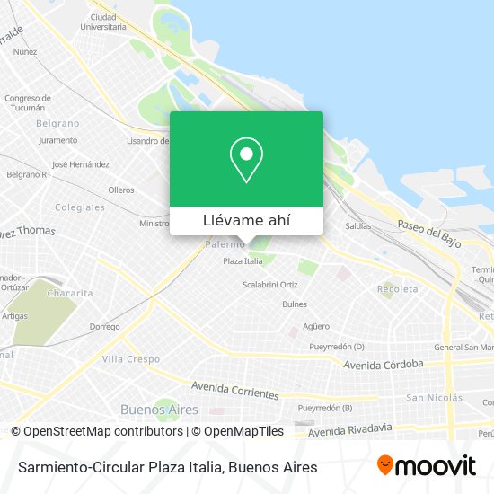 Mapa de Sarmiento-Circular Plaza Italia