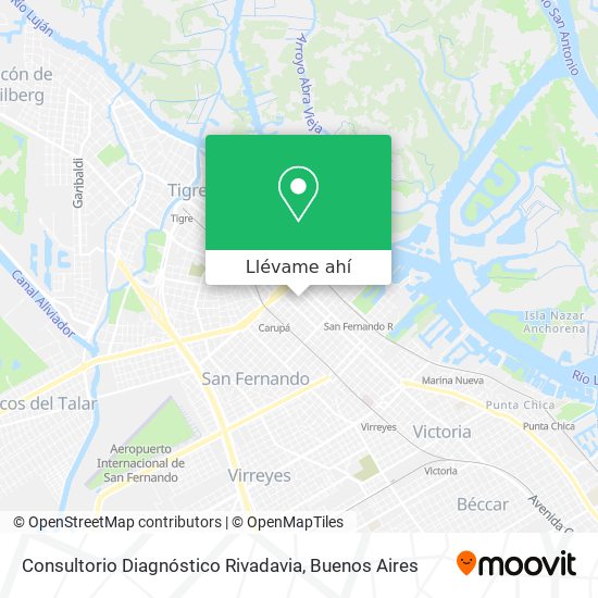 Mapa de Consultorio Diagnóstico Rivadavia