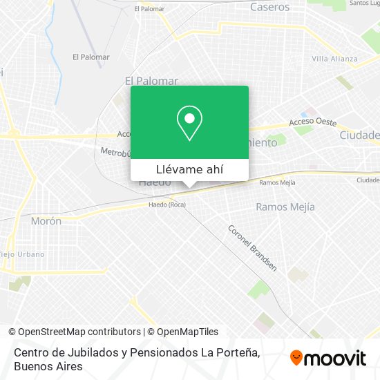 Mapa de Centro de Jubilados y Pensionados La Porteña