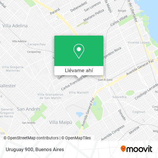Mapa de Uruguay 900