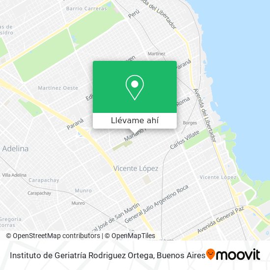 Mapa de Instituto de Geriatría Rodriguez Ortega