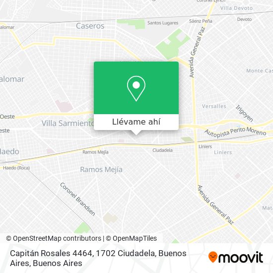 Mapa de Capitán Rosales 4464, 1702 Ciudadela, Buenos Aires