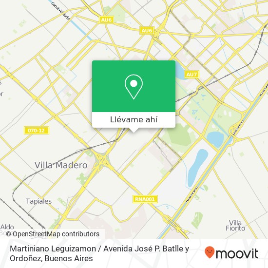 Mapa de Martiniano Leguizamon / Avenida José P. Batlle y Ordoñez