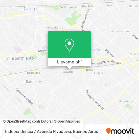 Mapa de Independencia / Avenida Rivadavia