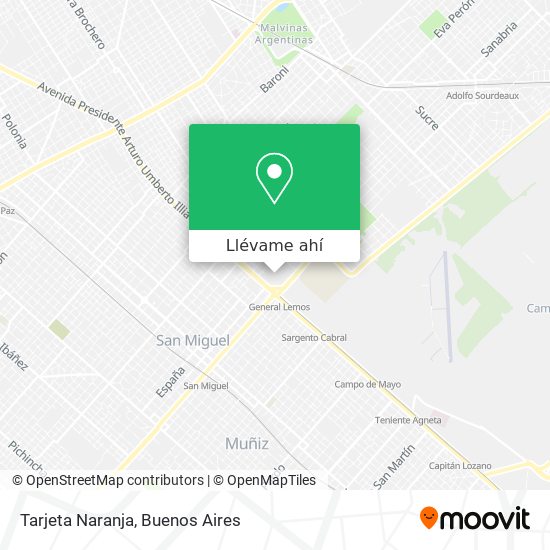 Mapa de Tarjeta Naranja