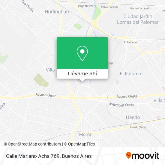 Mapa de Calle Mariano Acha 769