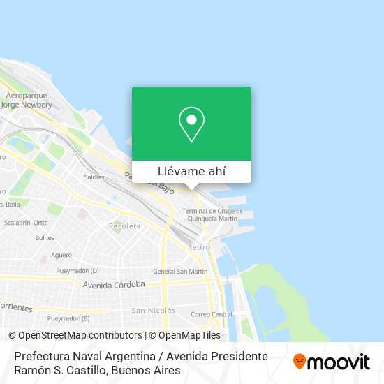 Mapa de Prefectura Naval Argentina / Avenida Presidente Ramón S. Castillo