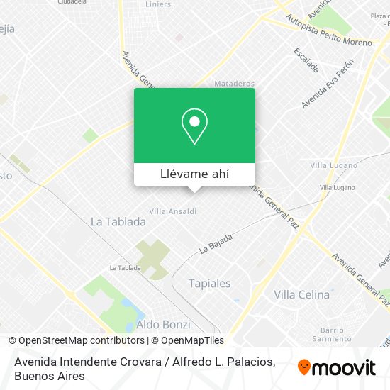 Mapa de Avenida Intendente Crovara / Alfredo L. Palacios