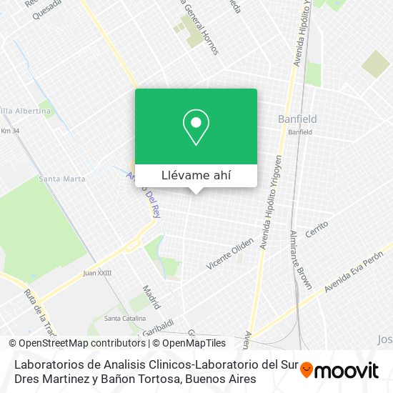 Mapa de Laboratorios de Analisis Clinicos-Laboratorio del Sur Dres Martinez y Bañon Tortosa