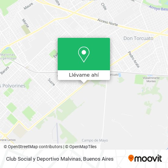 Mapa de Club Social y Deportivo Malvinas