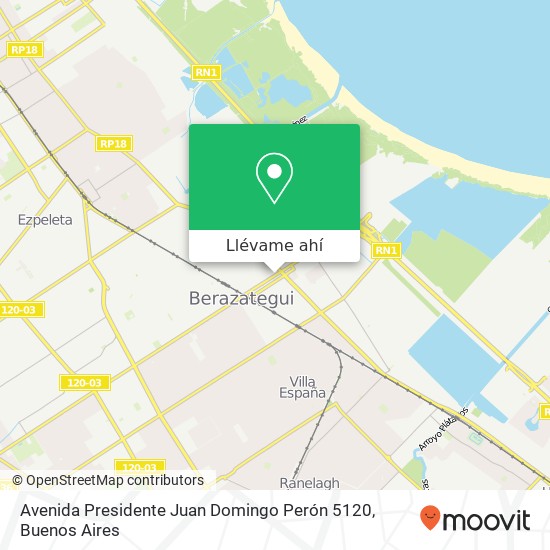 Mapa de Avenida Presidente Juan Domingo Perón 5120