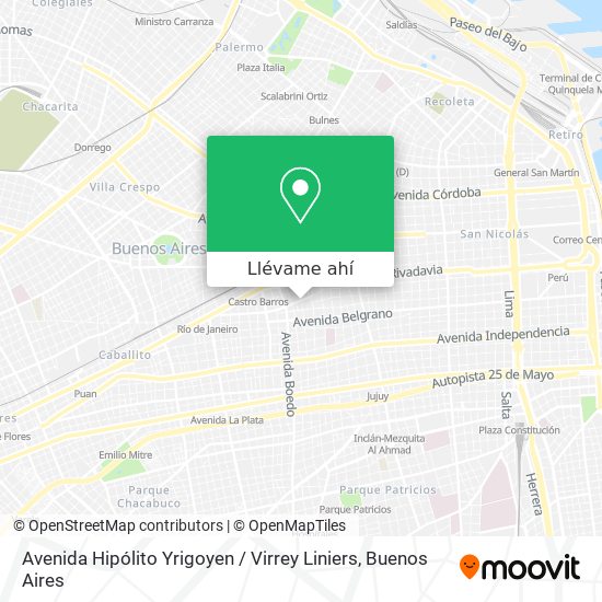 Mapa de Avenida Hipólito Yrigoyen / Virrey Liniers