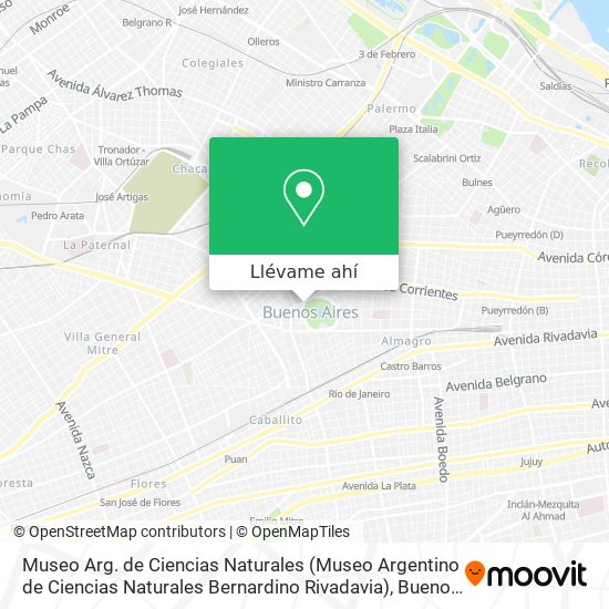 Mapa de Museo Arg. de Ciencias Naturales (Museo Argentino de Ciencias Naturales Bernardino Rivadavia)