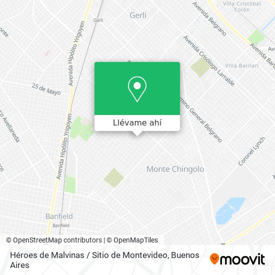 Mapa de Héroes de Malvinas / Sitio de Montevideo