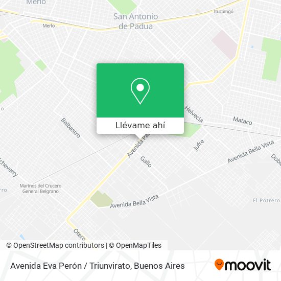 Mapa de Avenida Eva Perón / Triunvirato