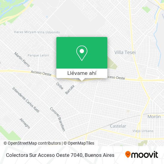 Mapa de Colectora Sur Acceso Oeste 7040