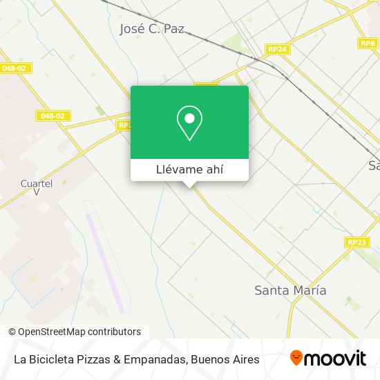 Mapa de La Bicicleta Pizzas & Empanadas