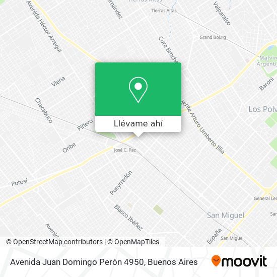 Mapa de Avenida Juan Domingo Perón 4950