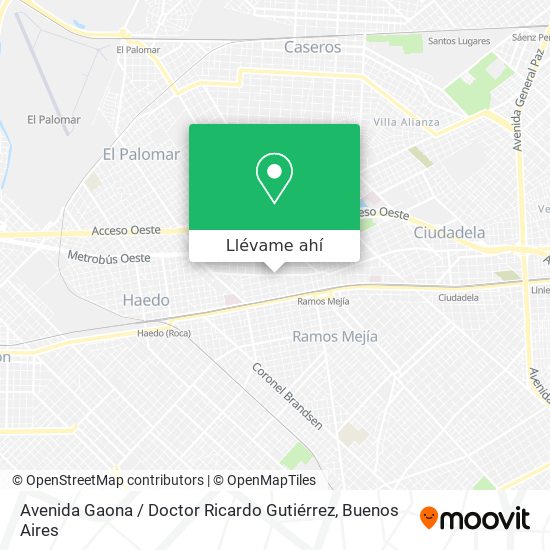 Mapa de Avenida Gaona / Doctor Ricardo Gutiérrez